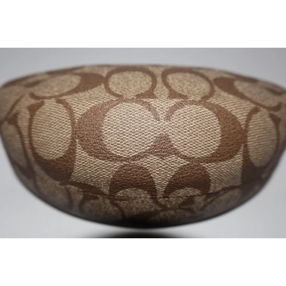 Coach Brown Monogram C Hard Shell Eyeglasses Sunglasses Clamshell Case